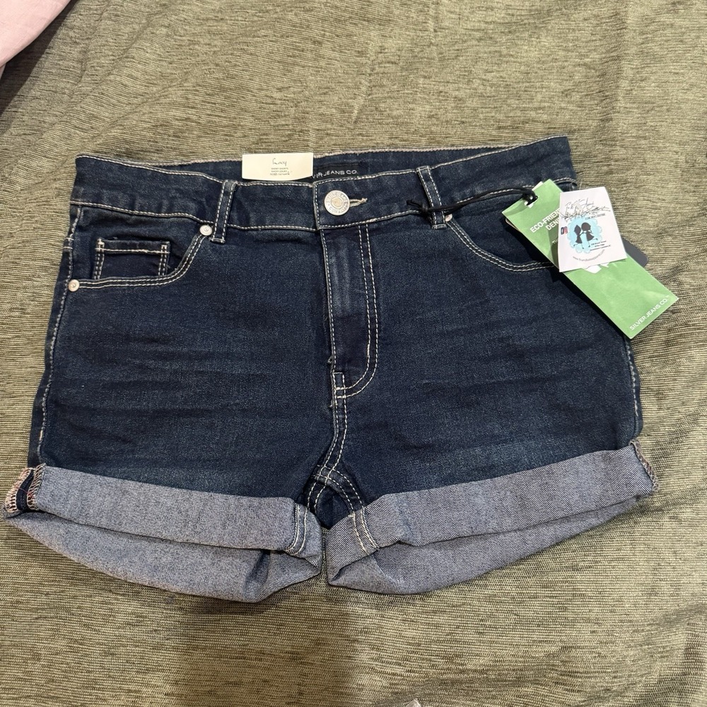 Silver Jeans Lacy Mini Shorts Dark Wash Low Rise Girls Size 16 NWT